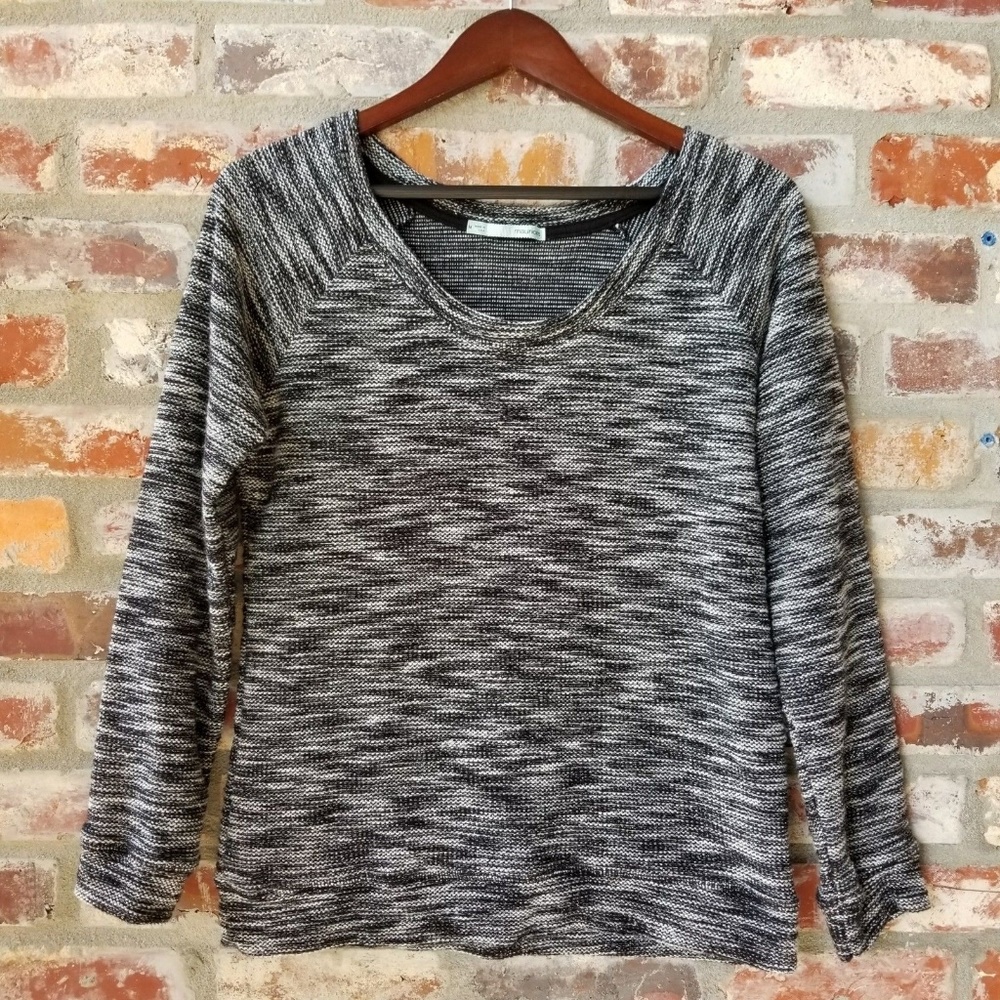 black White metallic space dye Sweater light Knit